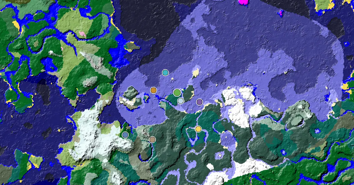 Taiga Seed With Great Structures Nearby — biome and structure map