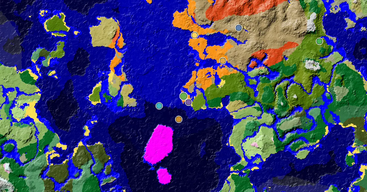 Minecraft Desert Seed: Great Structures Nearby — biome and structure map