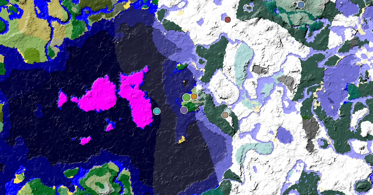 Minecraft Stony Shore Seed: a Village at Spawn — biome and structure map