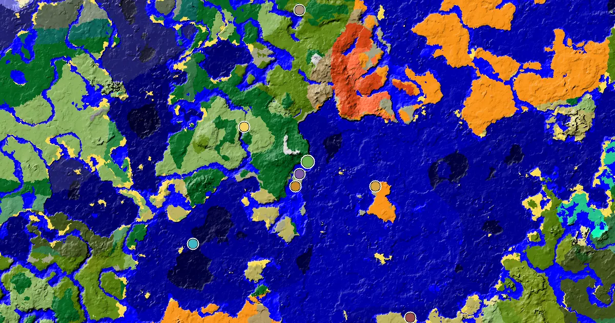 Forest Seed With Great Structures Nearby — biome and structure map