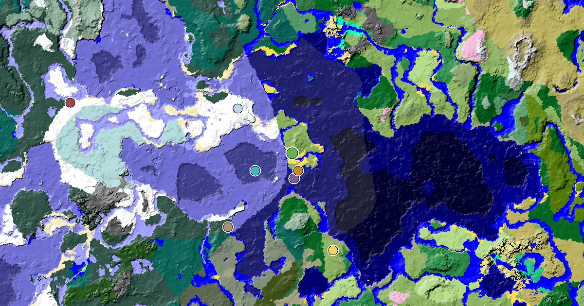 Plains Seed With Great Structures Nearby — biome and structure map