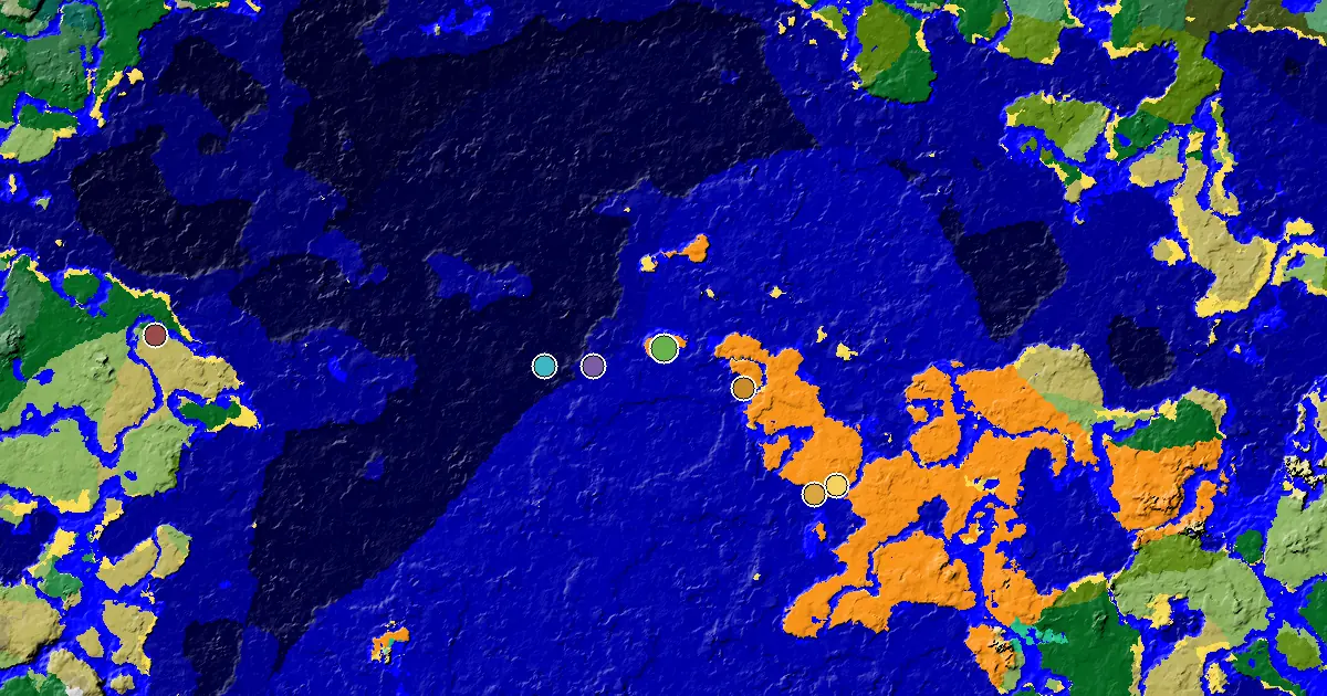 Desert Seed With Great Structures Nearby — biome and structure map