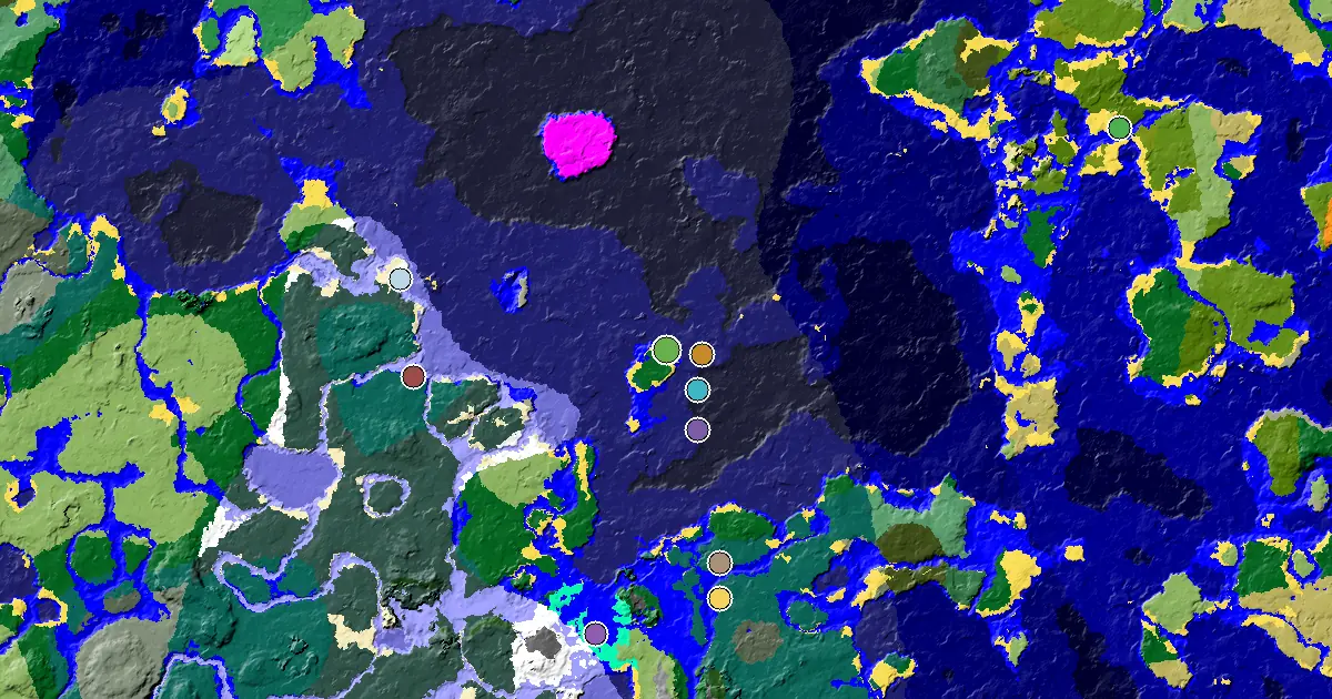 Beach Seed With a Trial Chamber by Spawn — biome and structure map