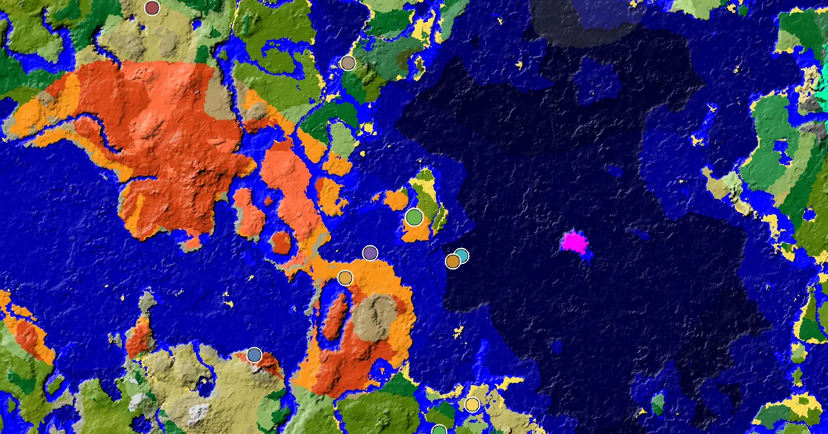 Great Structures Nearby Near a Desert Spawn — biome and structure map