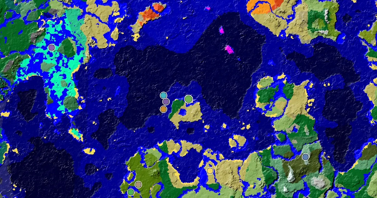 Great Structures Nearby Near a Beach Spawn — biome and structure map