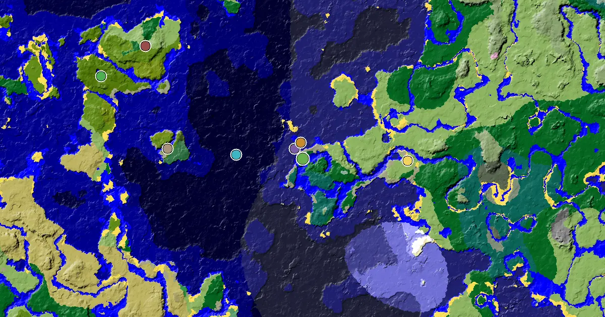 a Trial Chamber by Spawn Near a Forest Spawn — biome and structure map