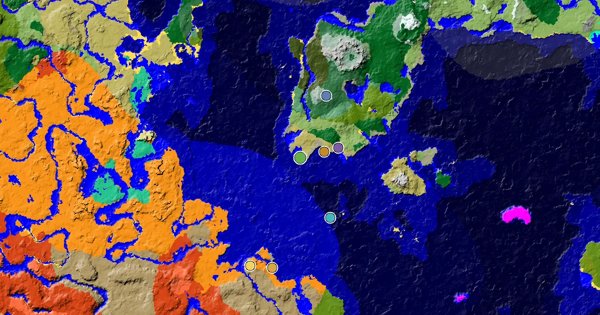 Savanna Spawn — Great Structures Nearby — biome and structure map