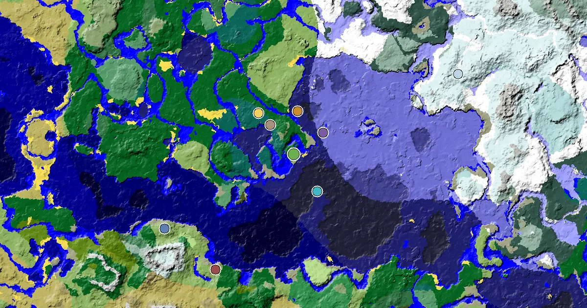 Minecraft Forest Seed: a Village Close to Spawn — biome and structure map