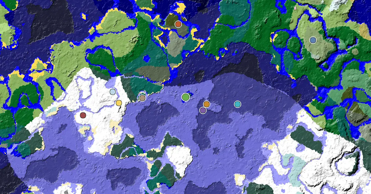 a Mansion Within Reach Near a Snowy Beach Spawn — biome and structure map