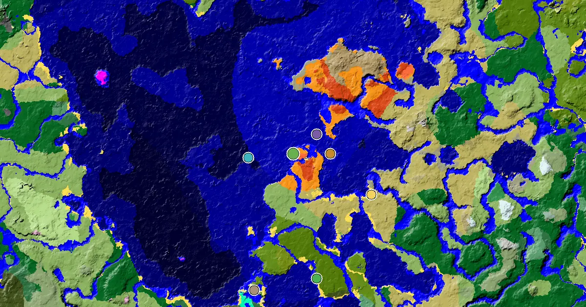 Desert Spawn — Great Structures Nearby — biome and structure map