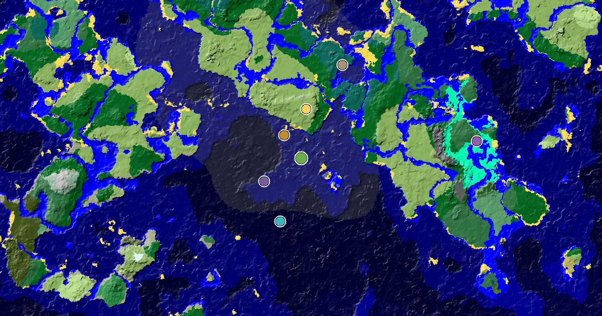 a Village Close to Spawn Near a Cold Ocean Spawn — biome and structure map
