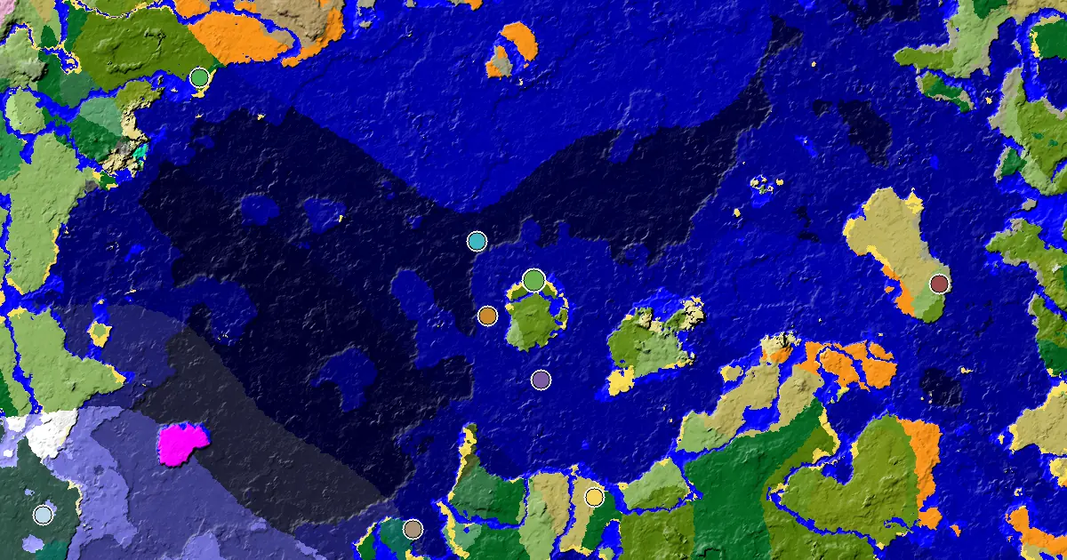 Minecraft Beach Seed: Great Structures Nearby — biome and structure map