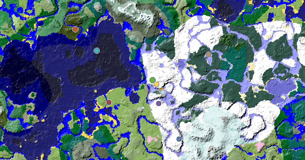 a Village Beside Spawn Near a Snowy Plains Spawn