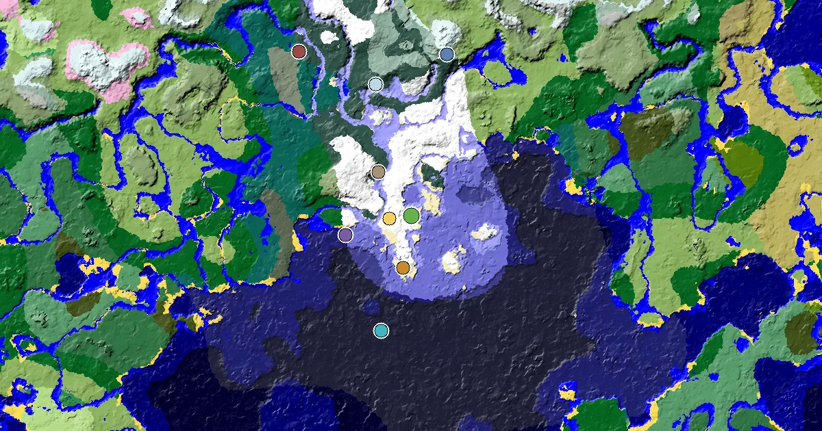 a Village Beside Spawn Near a Snowy Plains Spawn