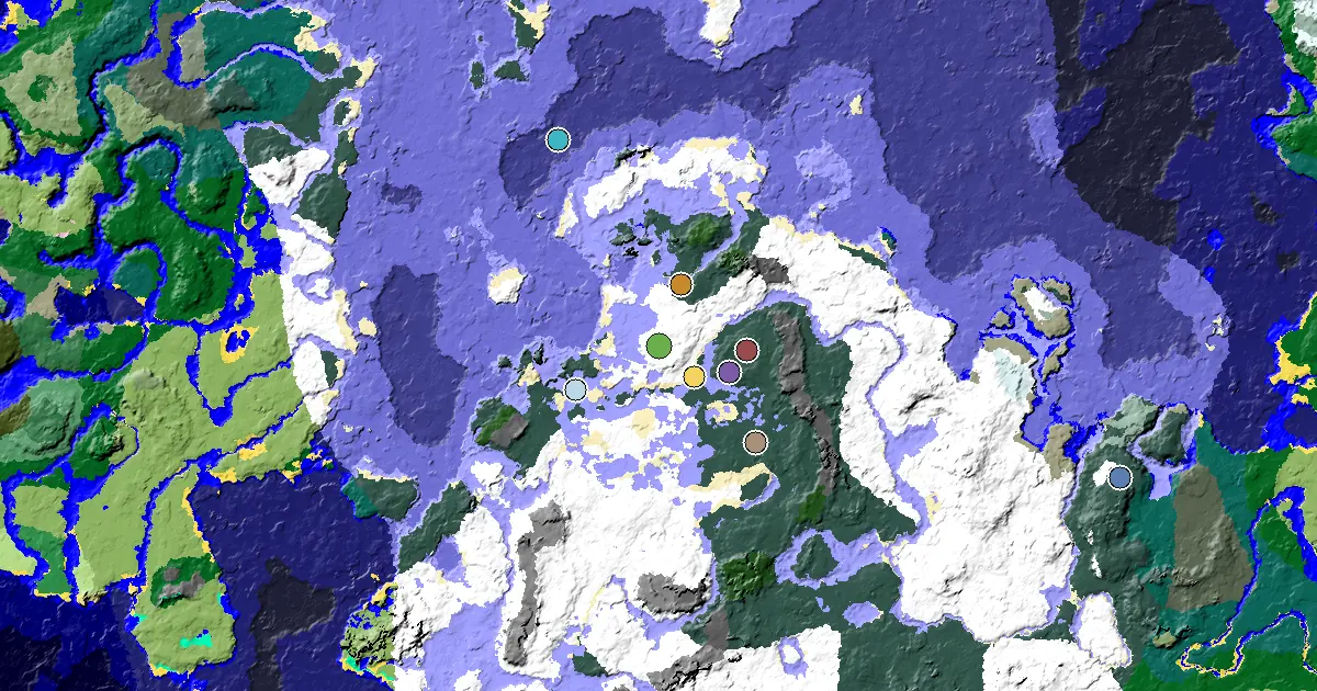 a Village Beside Spawn Near a Snowy Plains Spawn