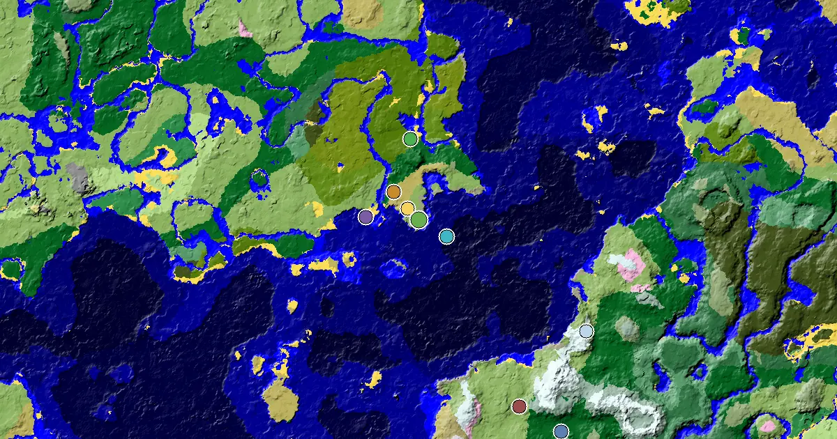 a Village Beside Spawn Near a Stony Shore Spawn