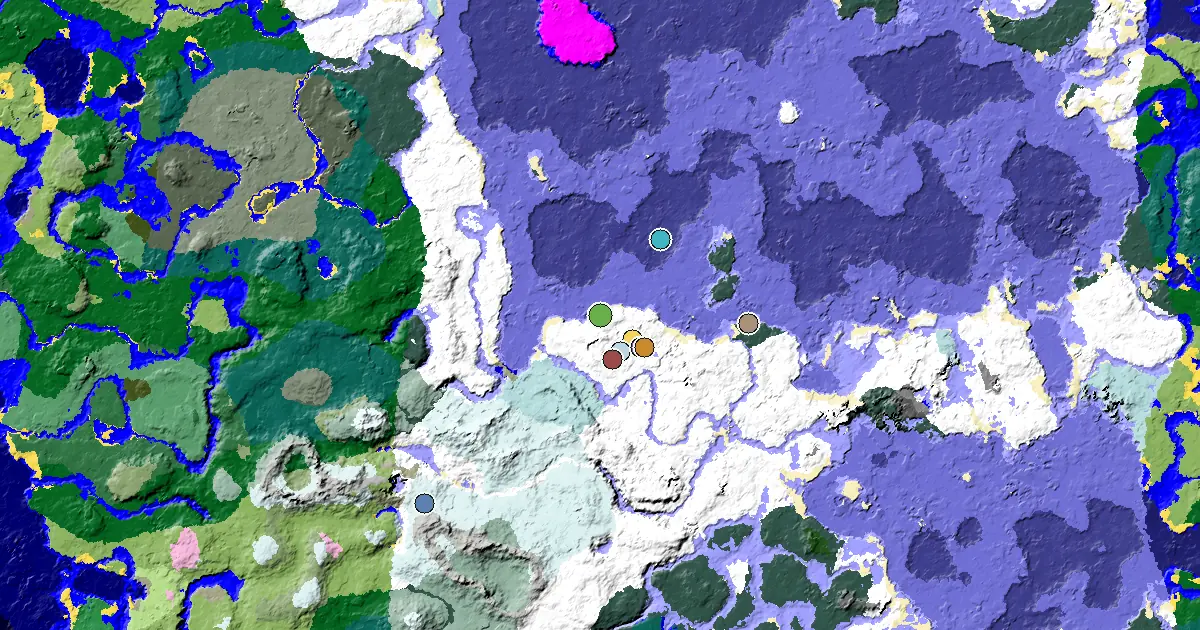 a Village Beside Spawn Near a Snowy Plains Spawn