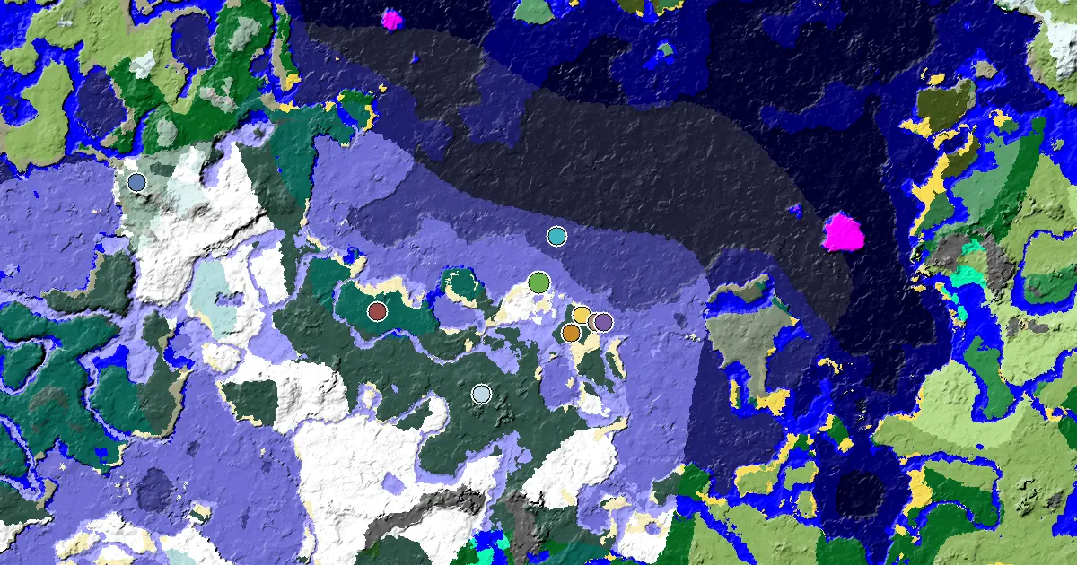 Snowy Beach Seed With a Village Close to Spawn